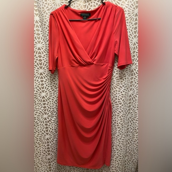 Lauren Ralph Lauren Coral Red Dress Size 10‎ - Picture 1 of 9